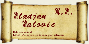 Mlađan Malović vizit kartica